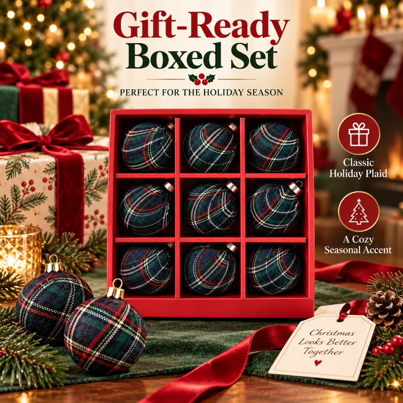 Gift Box Wrap Set - 9 piezas de adornos navideños con