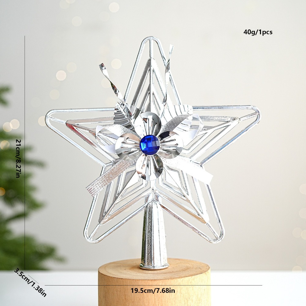 Star Tree Topper - Estrella Festiva de Plástico para Árbol