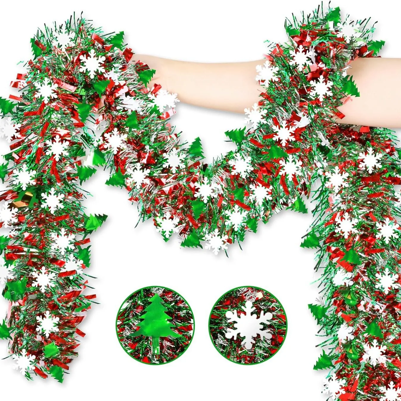 Tinsel Garland Decoration - Guirnalda de oropel de copo de