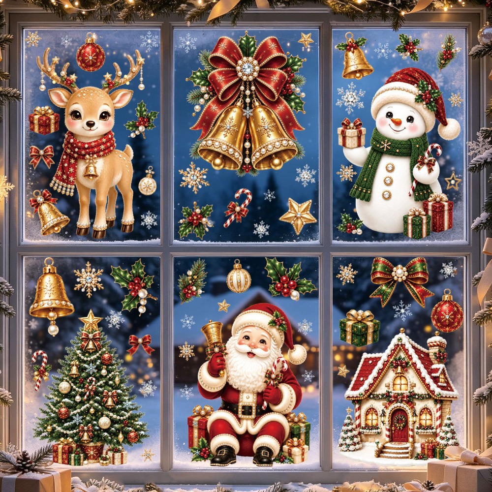 Snowflake Window Decal - Navidad 2027 Nuevas Pegatinas para Ventanas,