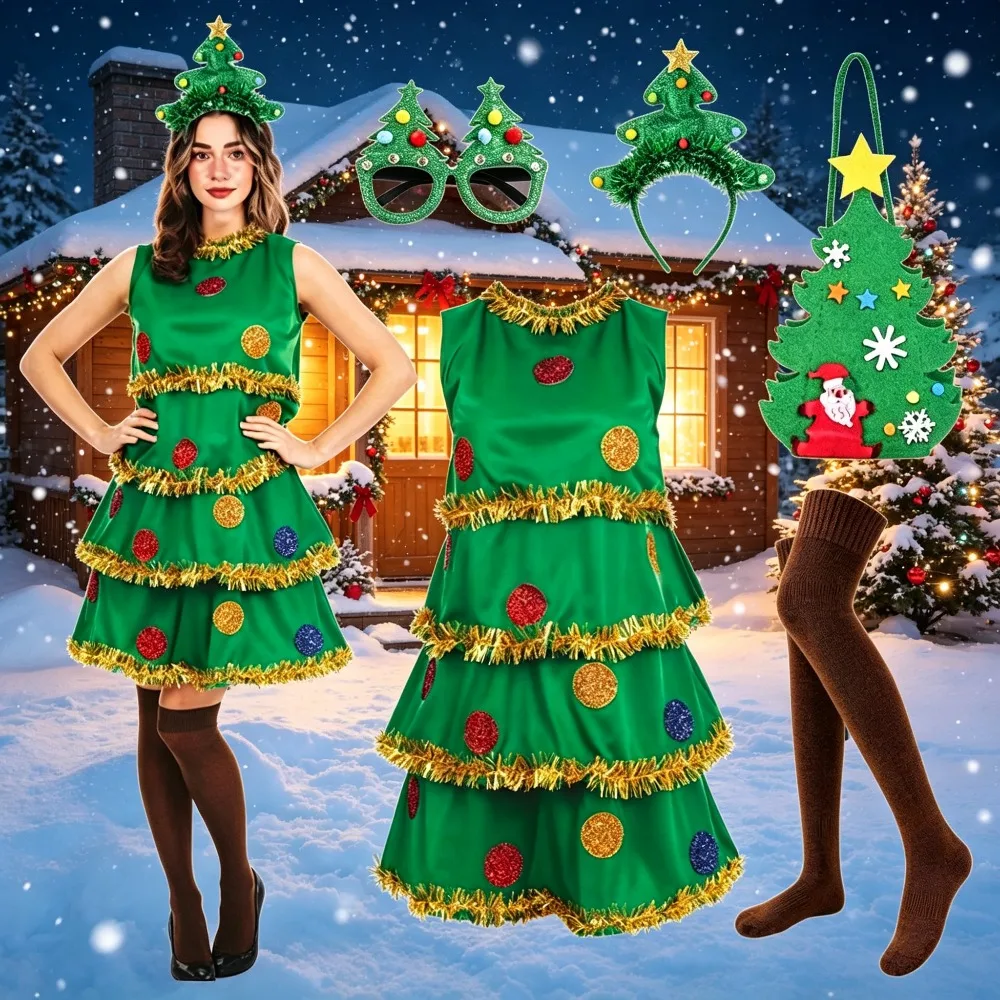 Elf Costume Christmas - Disfraz navideño de elfo verde, adorable