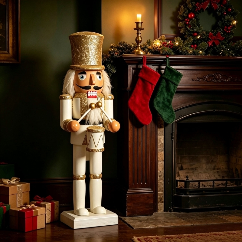 Nutcracker Figurine - Figuras Cascanueces Navidad, soldado madera hecho