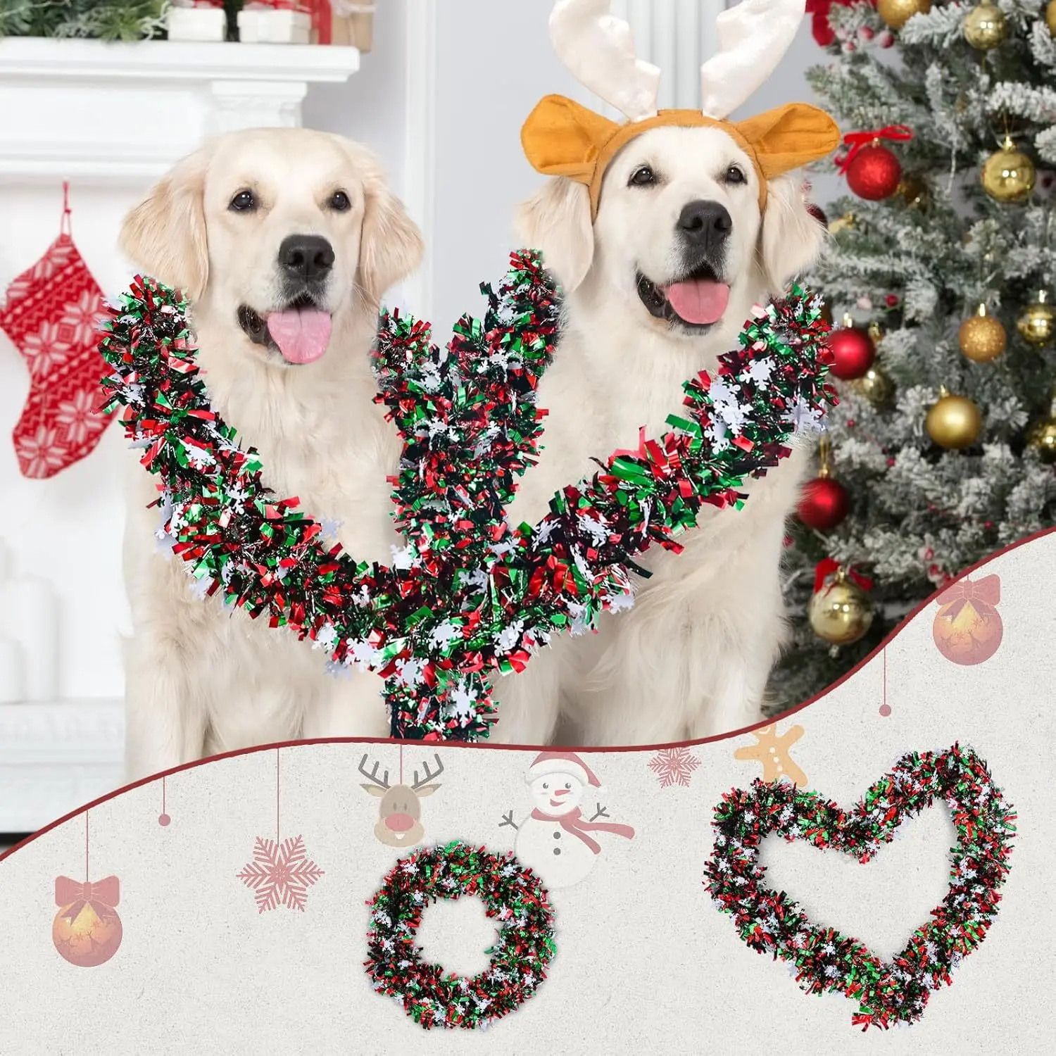 Guirnalda de oropel de copo de - Tinsel Garland Decoration reseña y precio