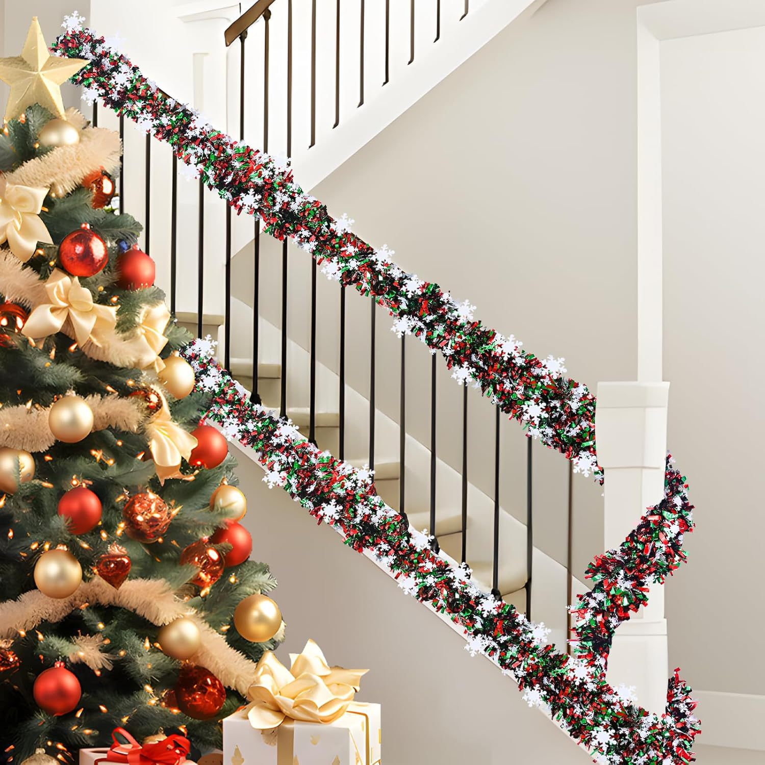 Guirnalda de oropel de copo de - Tinsel Garland Decoration reseña y precio