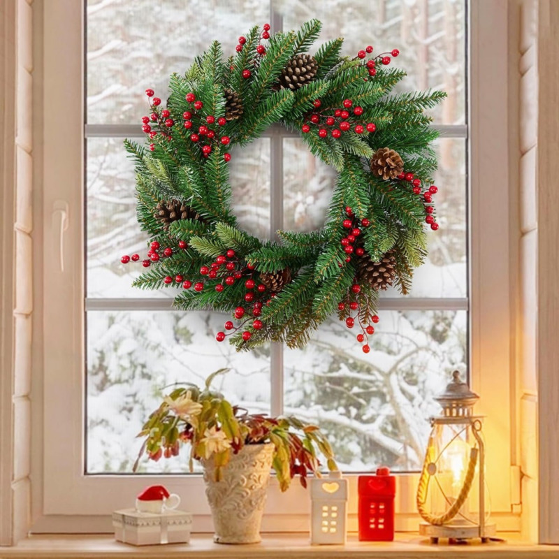 Guirnalda navideña artificial  - Christmas Wreath Fake reseña y precio