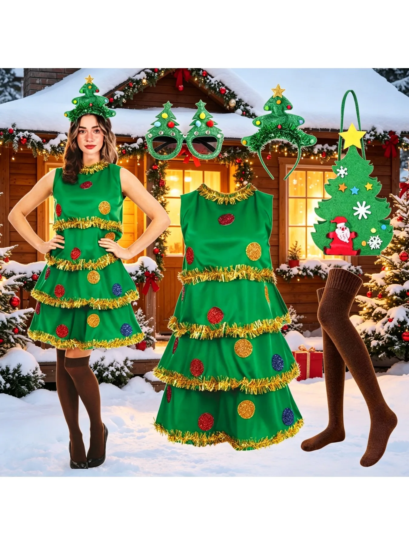 Disfraz navideño de elfo verde - Elf Costume Christmas reseña y precio