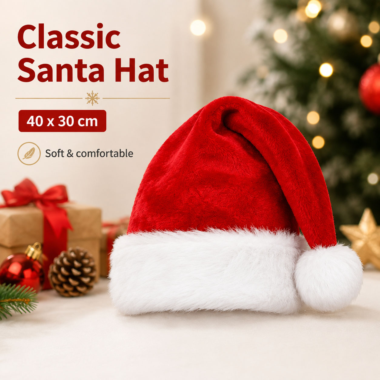 Juego de Gorros de Santa Rojos - Santa Hat Plush reseña y precio